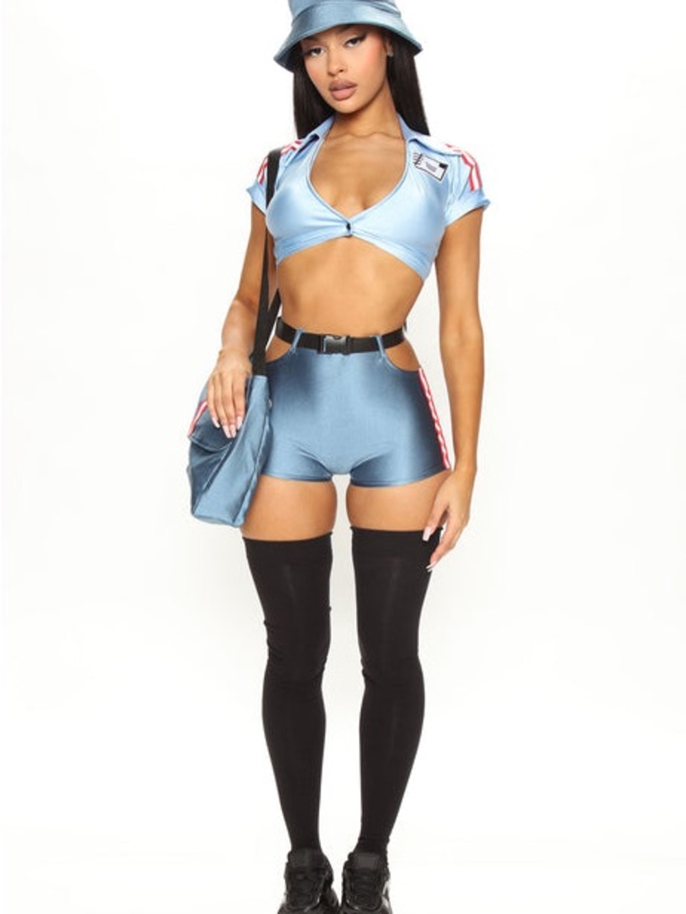 Sexy Mail Carrier / Package Delivery Costume – 4 Piece Set Medium